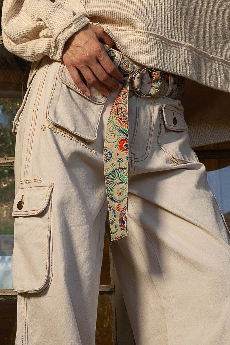 Embroidered Cloth Belt