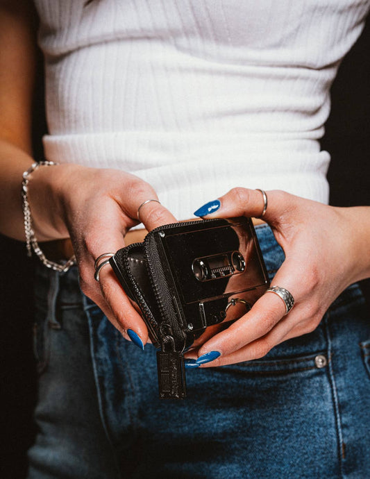 Black Cassette Tape Wallet