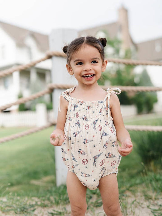 Smocked USA Flag Bodysuit