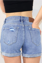 Load image into Gallery viewer, High Rise cuffed Denim Shorts
