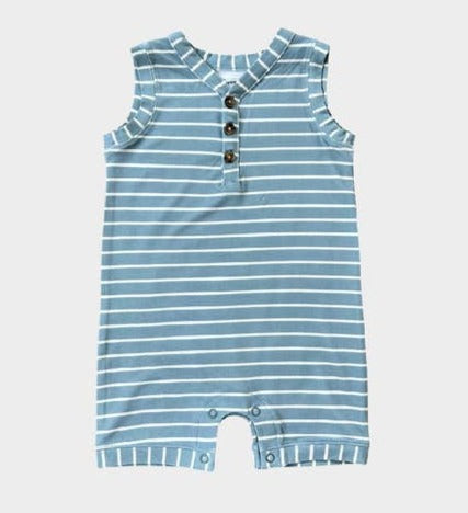 Boys Sleeveless Blue Romper