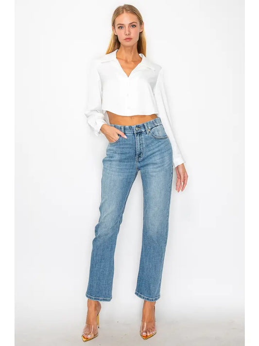 Tummy Control High Rise Straight Jeans