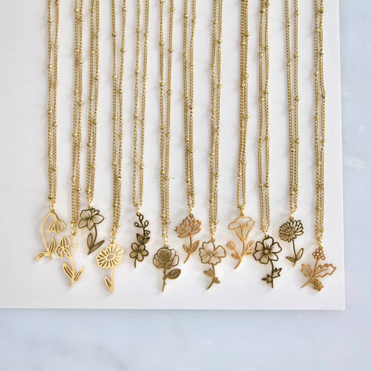 Birth Flower Necklaces