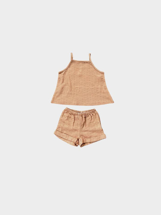 Toffee Gauze Tank & Short