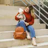 Cognac Mini Diaper Bag Backpack